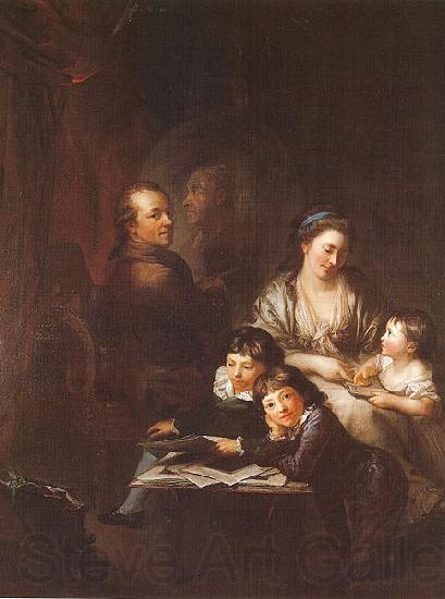 Anton  Graff The Artist s family before the portrait of Johann Georg Sulzer Germany oil painting art